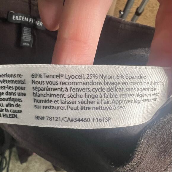 Eileen Fisher brown pull on Straight leg tencel lyocell blend pants Size Medium - Picture 6 of 8